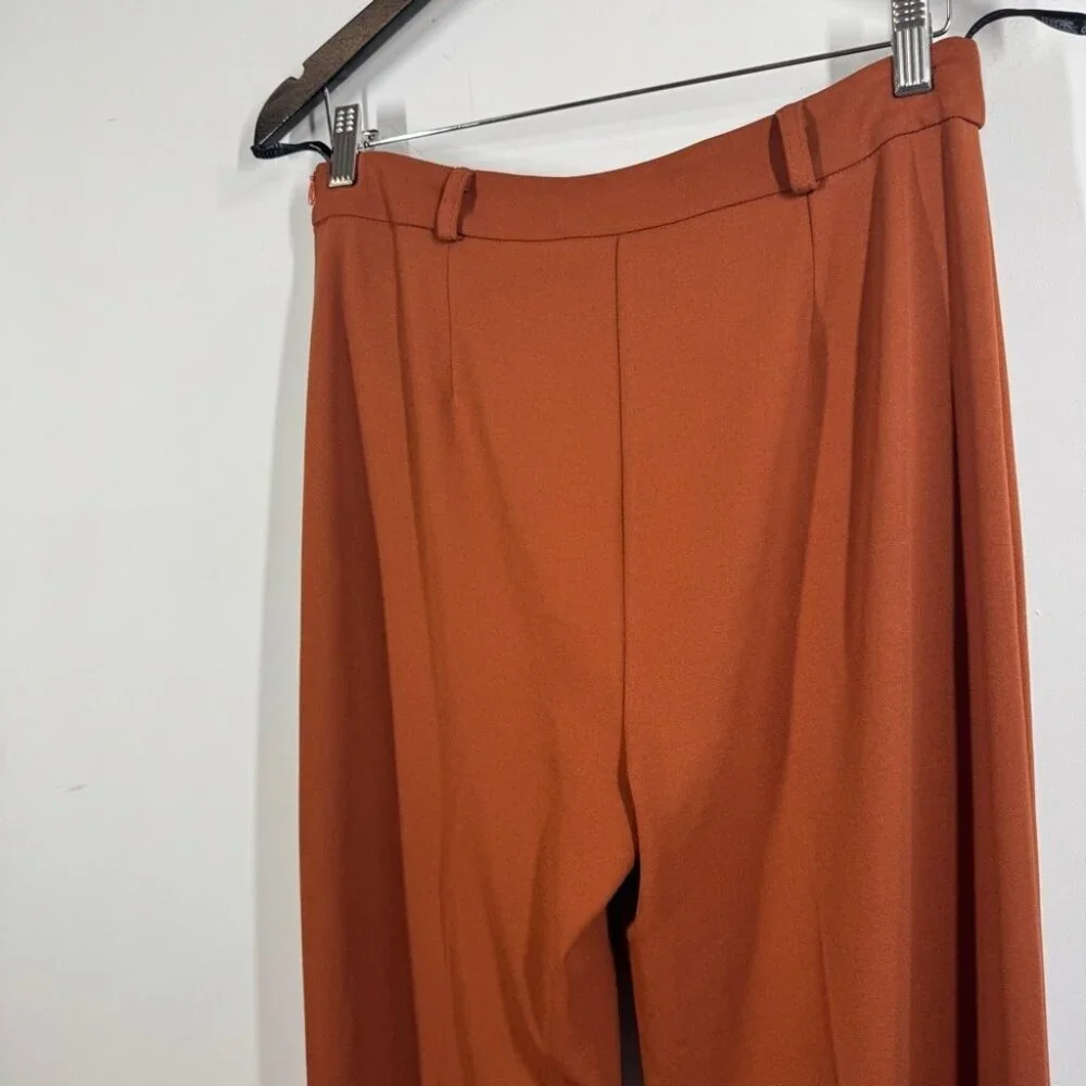 Mara’s Collection Rust Orange Pants Sleek Straight Leg Workwear Size Medium